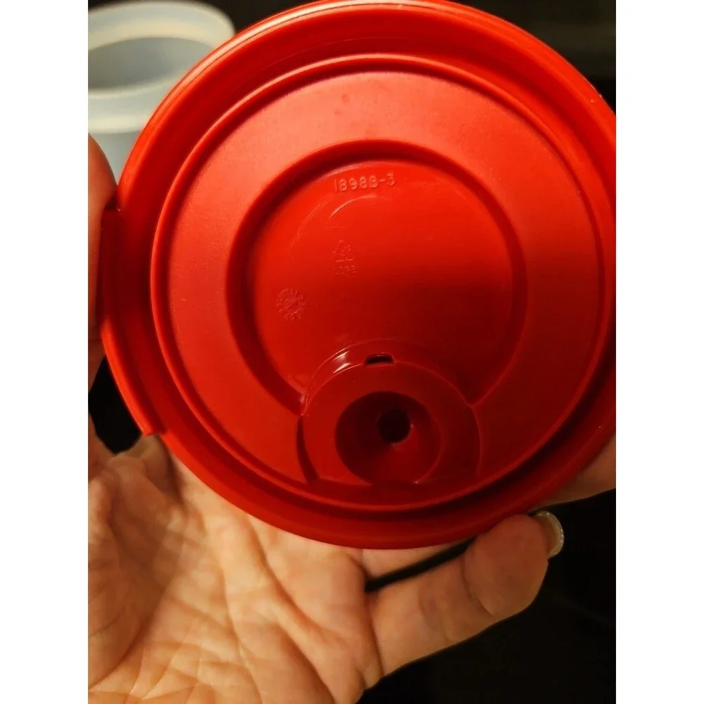 Vintage Tupperware Modular Mates 1641 #3 Container With Red Magic Flow Lid 1898B